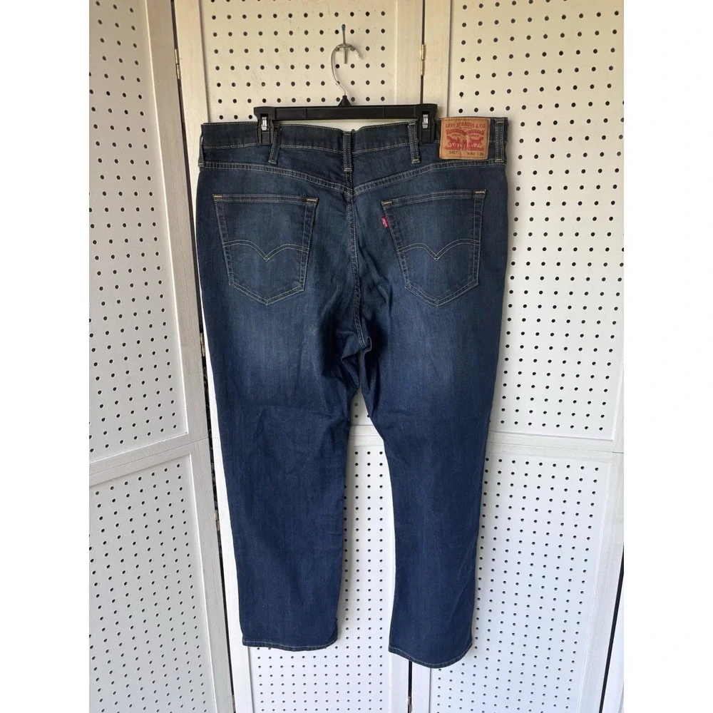 Levi's Jeans Men 40x30 (Fits 40x29) 541 Athletic Taper Blue Whisker Fade Stretch